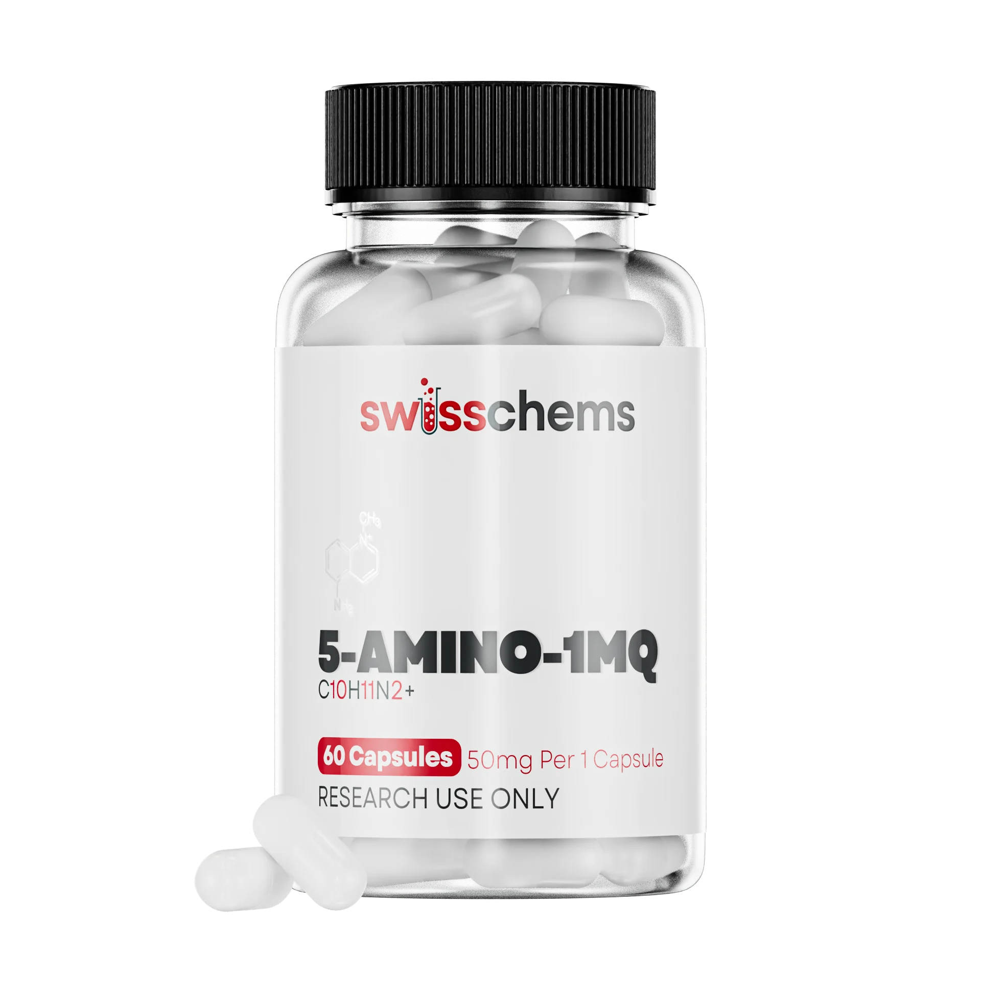 SwissChems 5-Amino-1MQ Capsules 50mg 60 Count Research Compound