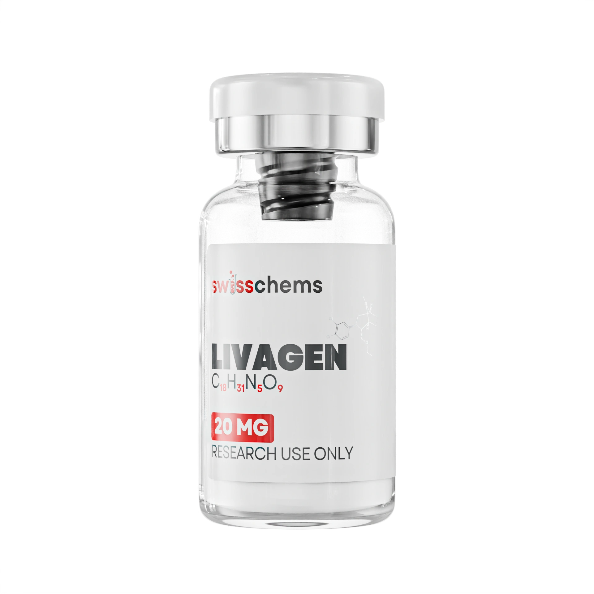 SwissChems Livagen Synthetic Bioregulatory Peptide 20mg Research Compound