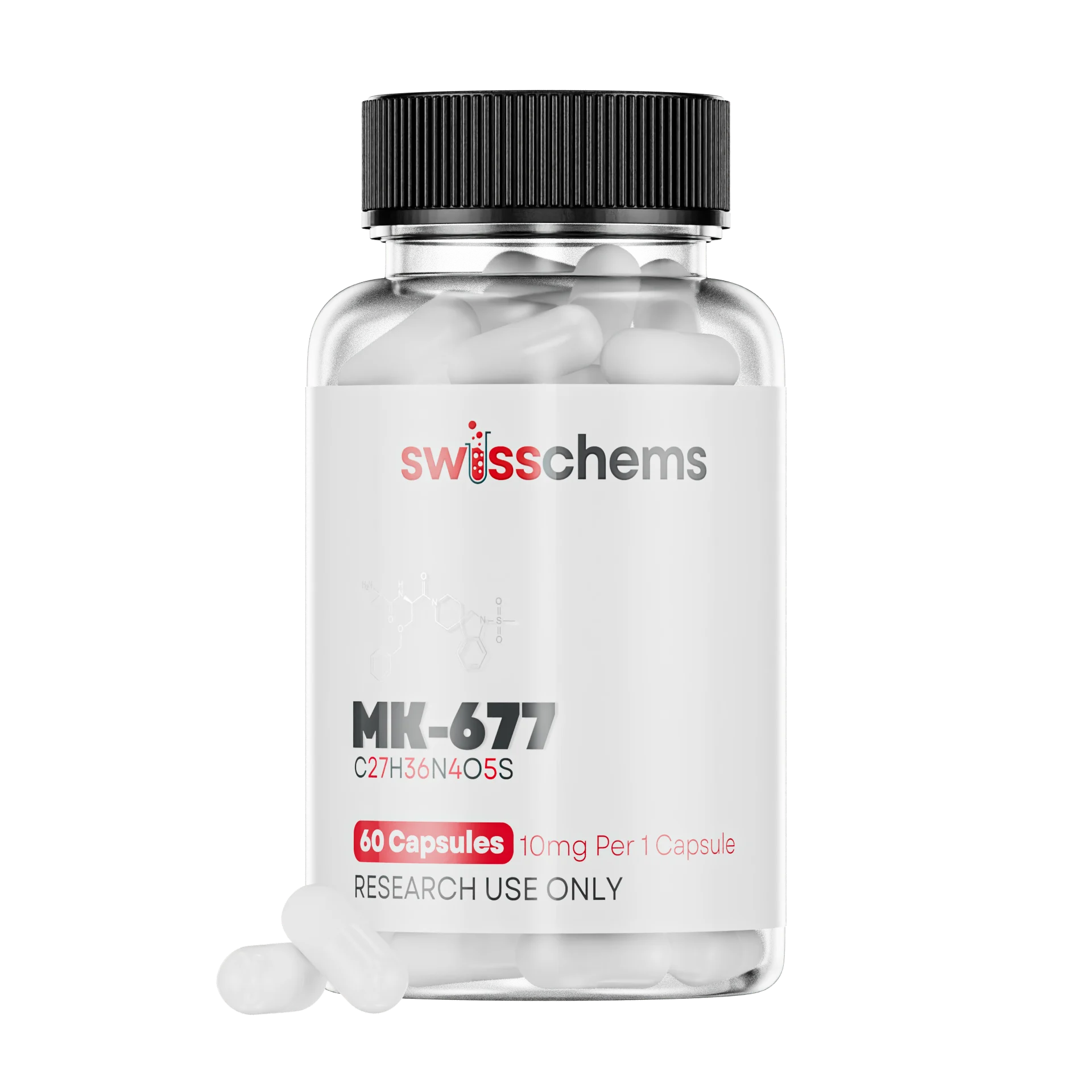SwissChems MK-677 Ibutamoren Capsules 10mg 60 Count
