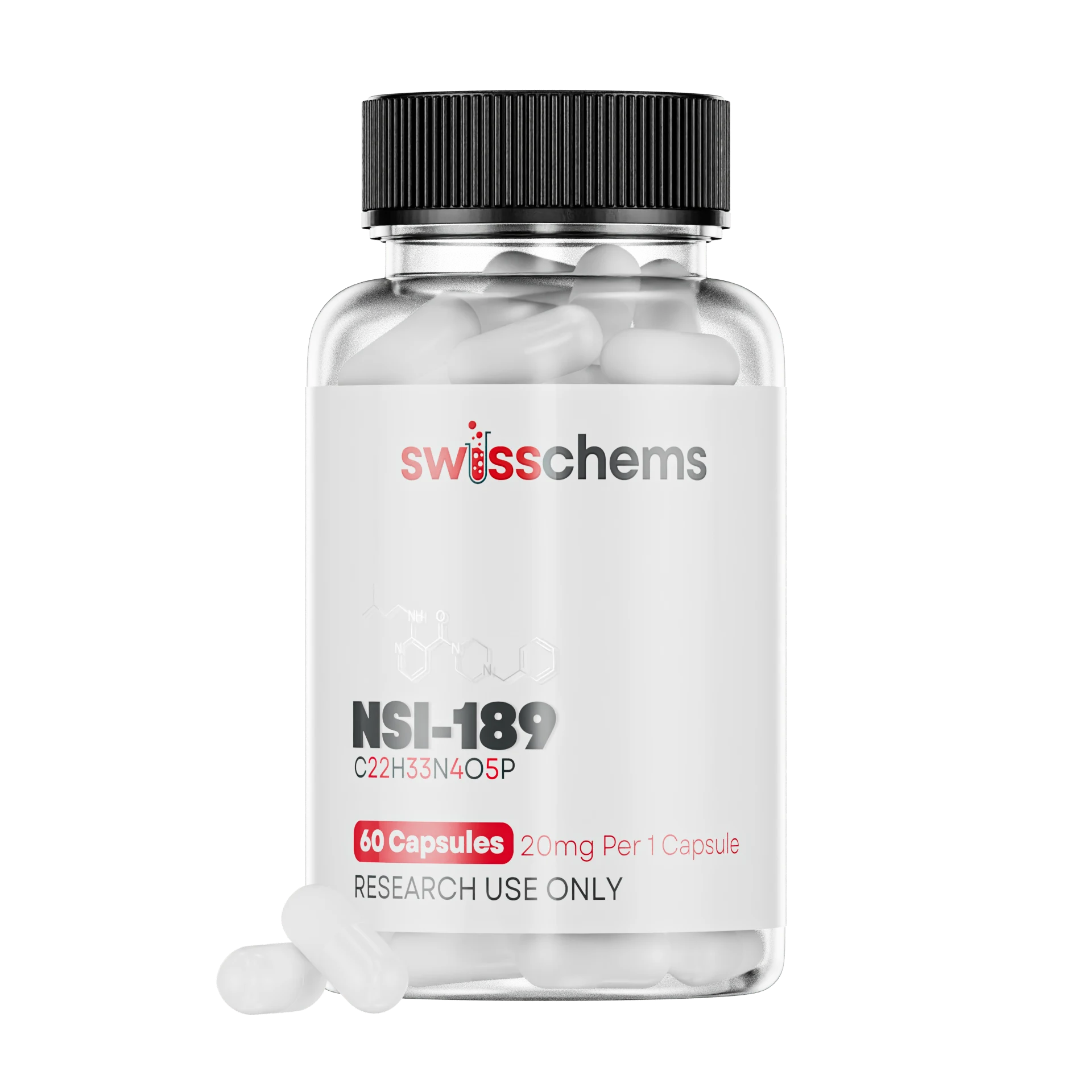SwissChems NSI-189 Phosphate Capsules 20mg per Capsule 60 Count