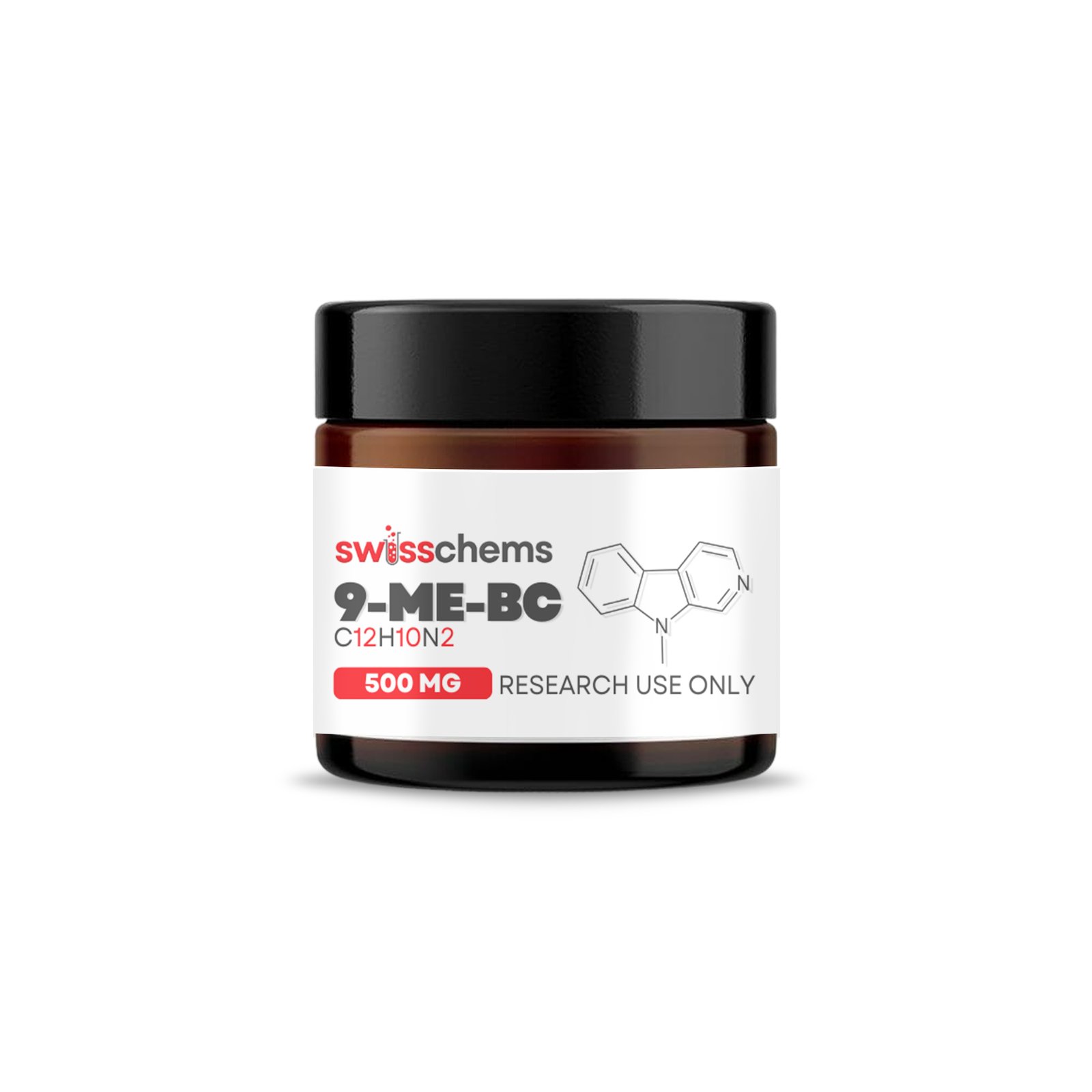 SwissChems 9-Me-BC Nootropic Powder Synthetic Compound 500mg Jar