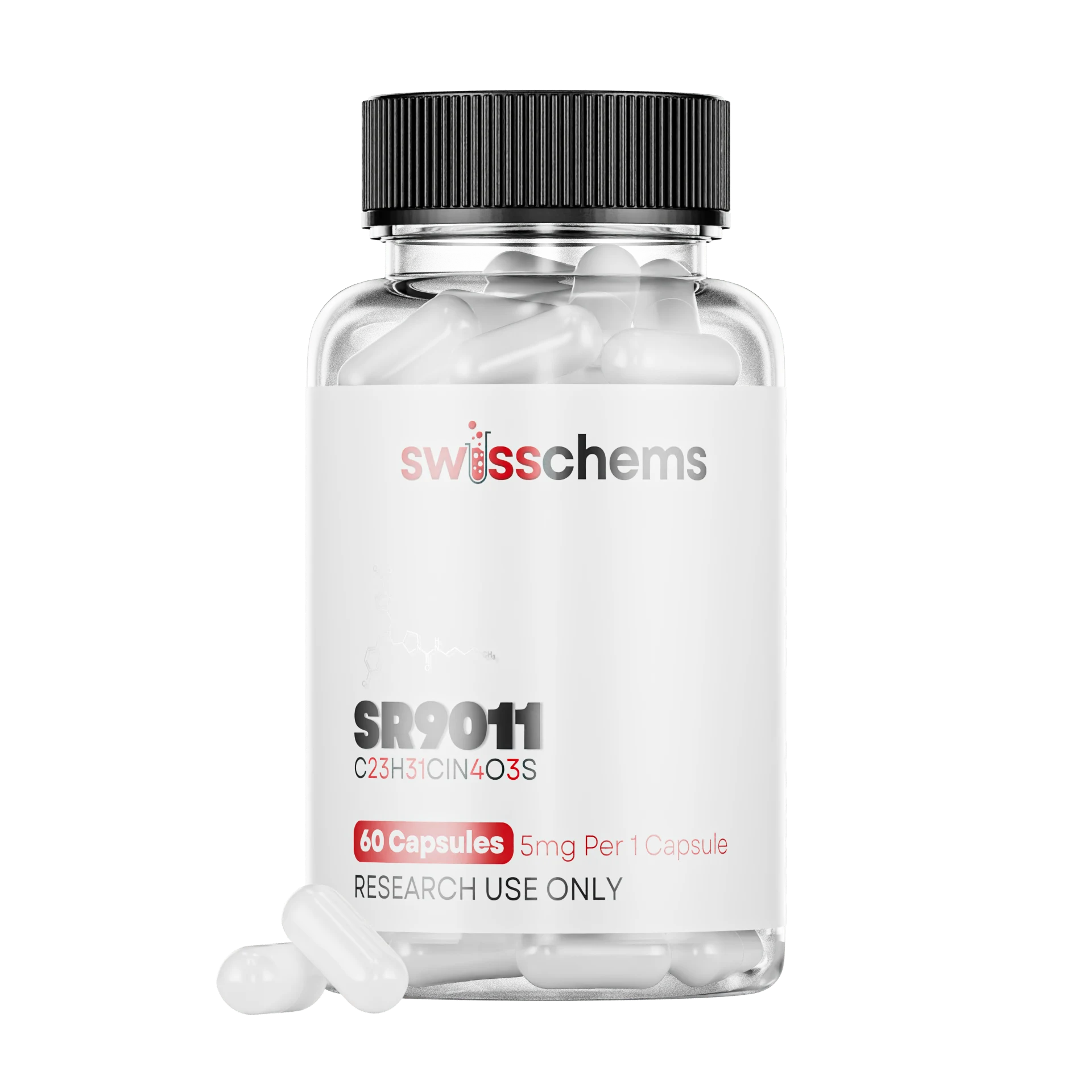 SwissChems SR-9011 Synthetic REV-ERB Agonist Capsules 5mg 60 Count