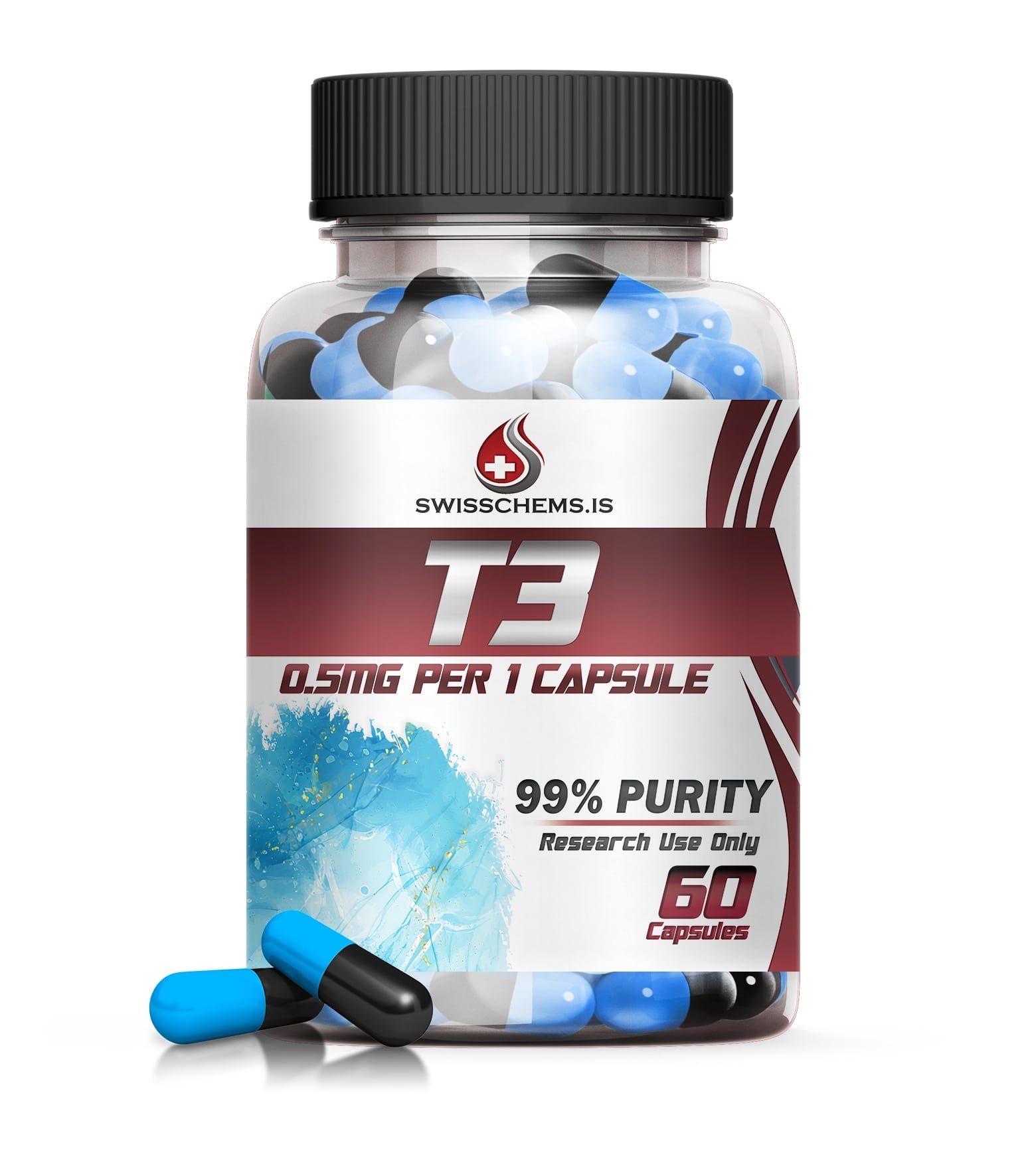 SwissChems Liothyronine T3 Supplement 0.05mg 60 Capsules - Image 2