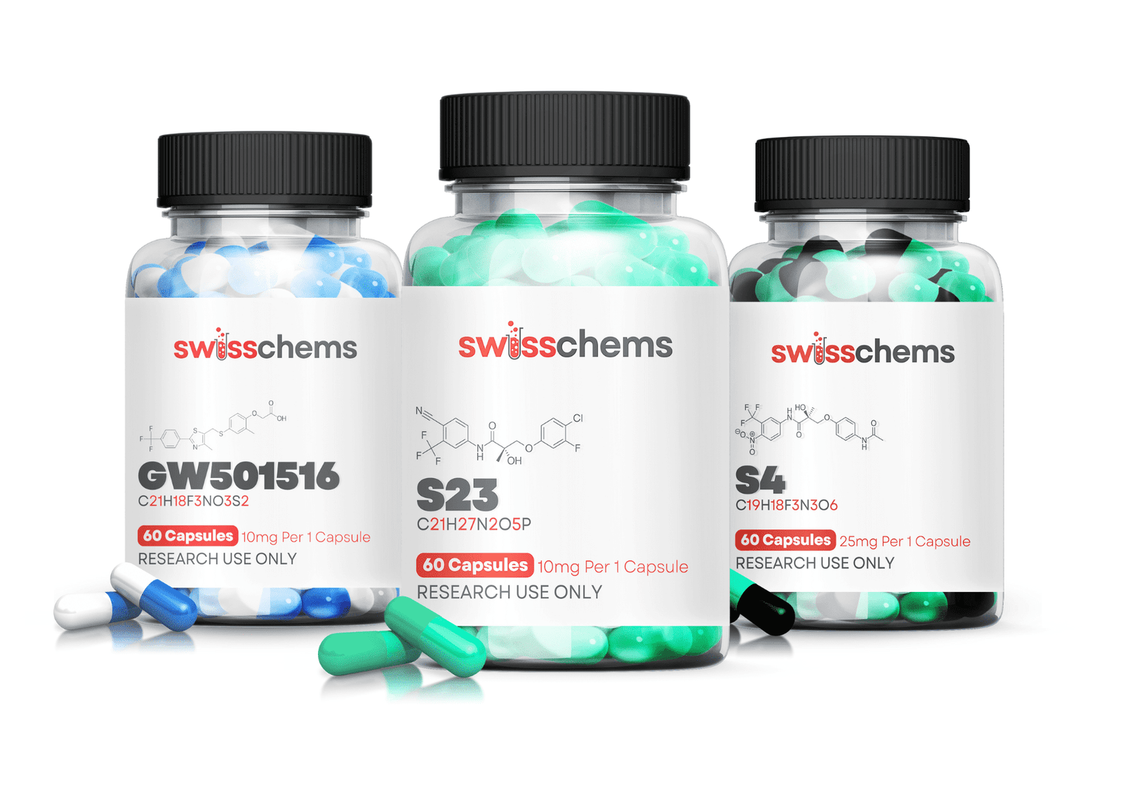 SwissChems Cutter Stack Research Bundle GW-501516 S-23 S4